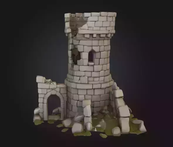 Forsaken Stronghold Low-poly 3D model