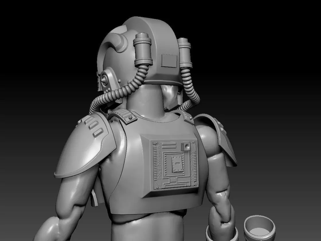 AT-AT Driver One6 Scale Custom STL Files 3D print model_2