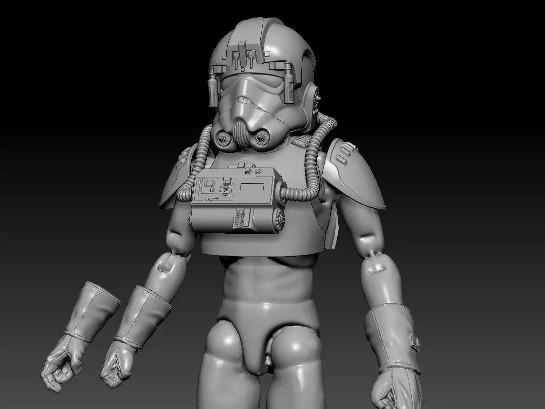 AT-AT Driver One6 Scale Custom STL Files 3D print model_1