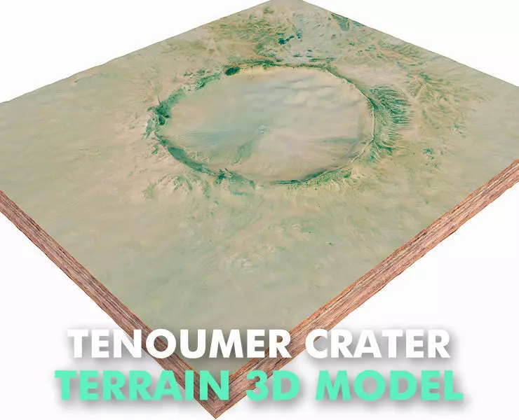 Tenoumer Crater Mauritania 3D model