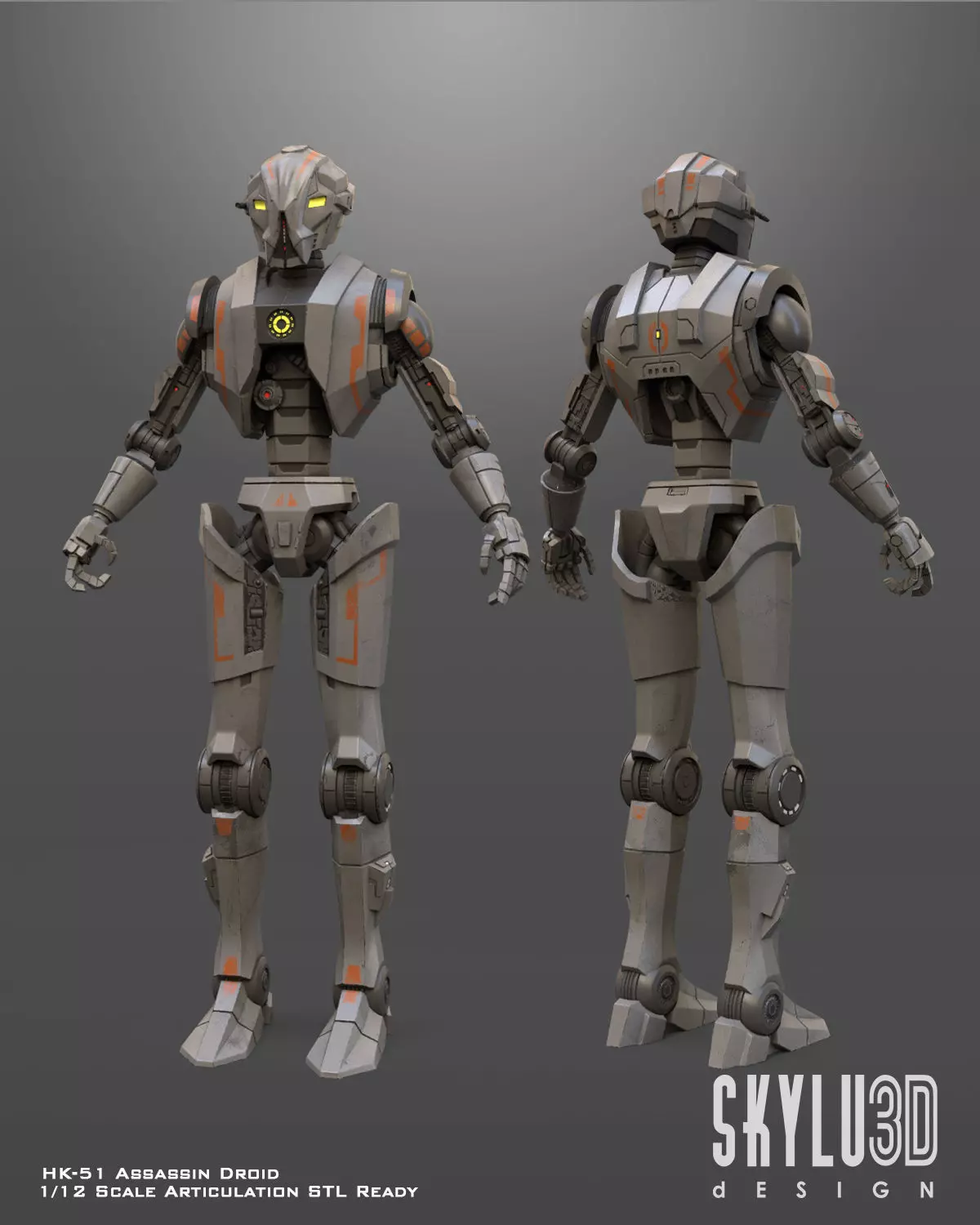 HK-51 Assassin Droid One12 Scale Articulation STL Files 3D print model_0