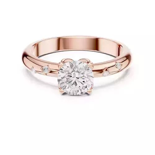 6mm Round Cut Diamond Tulip Prong Wedding Ring 3DM STL Video