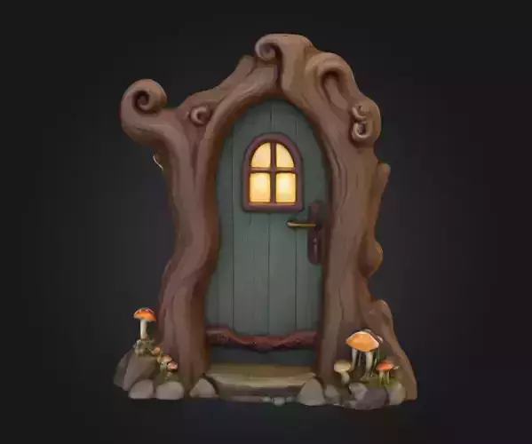 Enchanted Tree Doorway Mystical Fantasy Low-poly 3D model