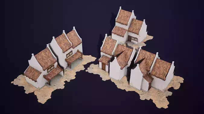 Old Batavia City Buildings House Static Meshes for Games