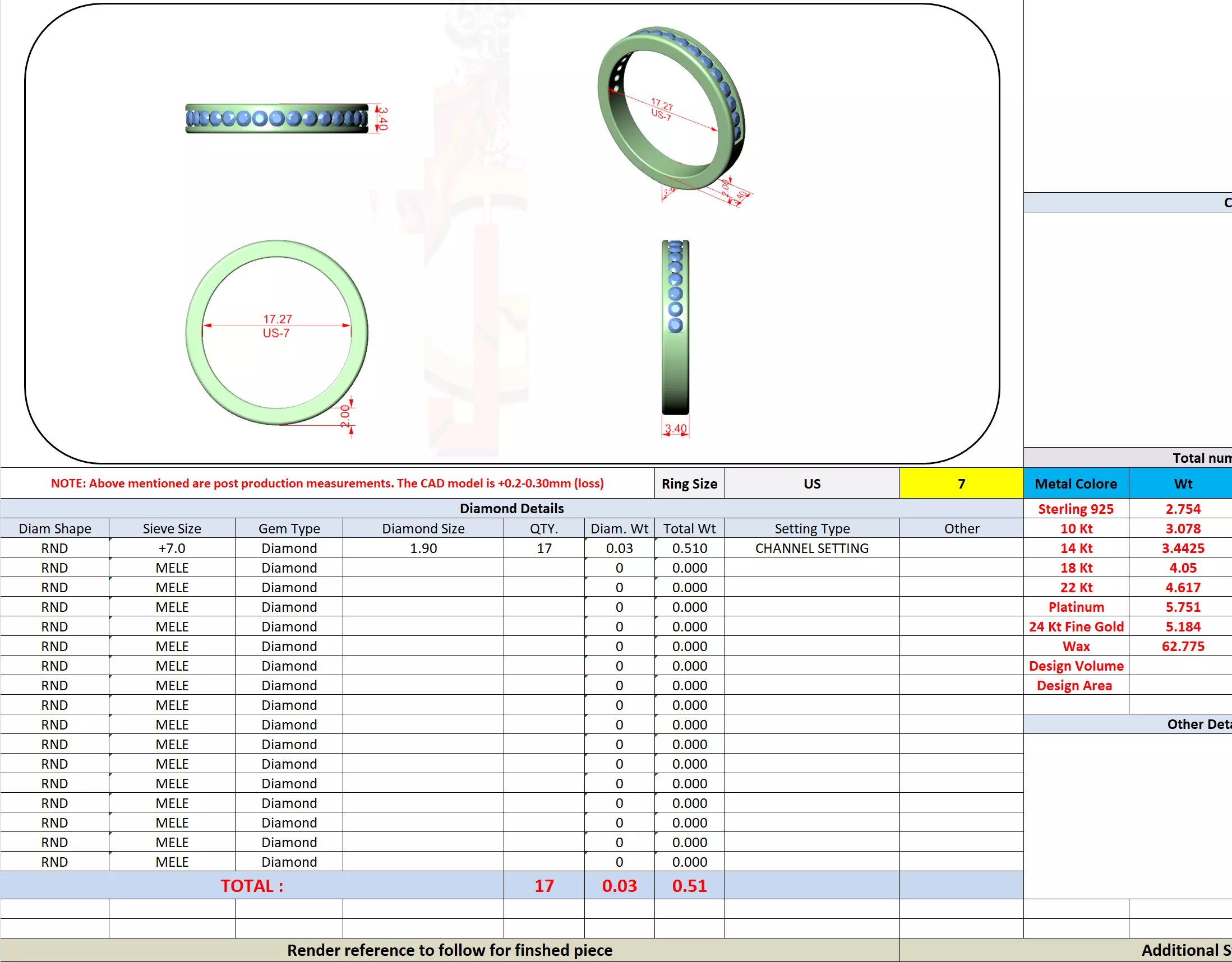 Channel Set Round Cut Half Eternity Wedding Band 3DM STL Video 3D print model_13