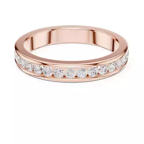 Channel Set Round Cut Half Eternity Wedding Band 3DM STL Video 3D print model