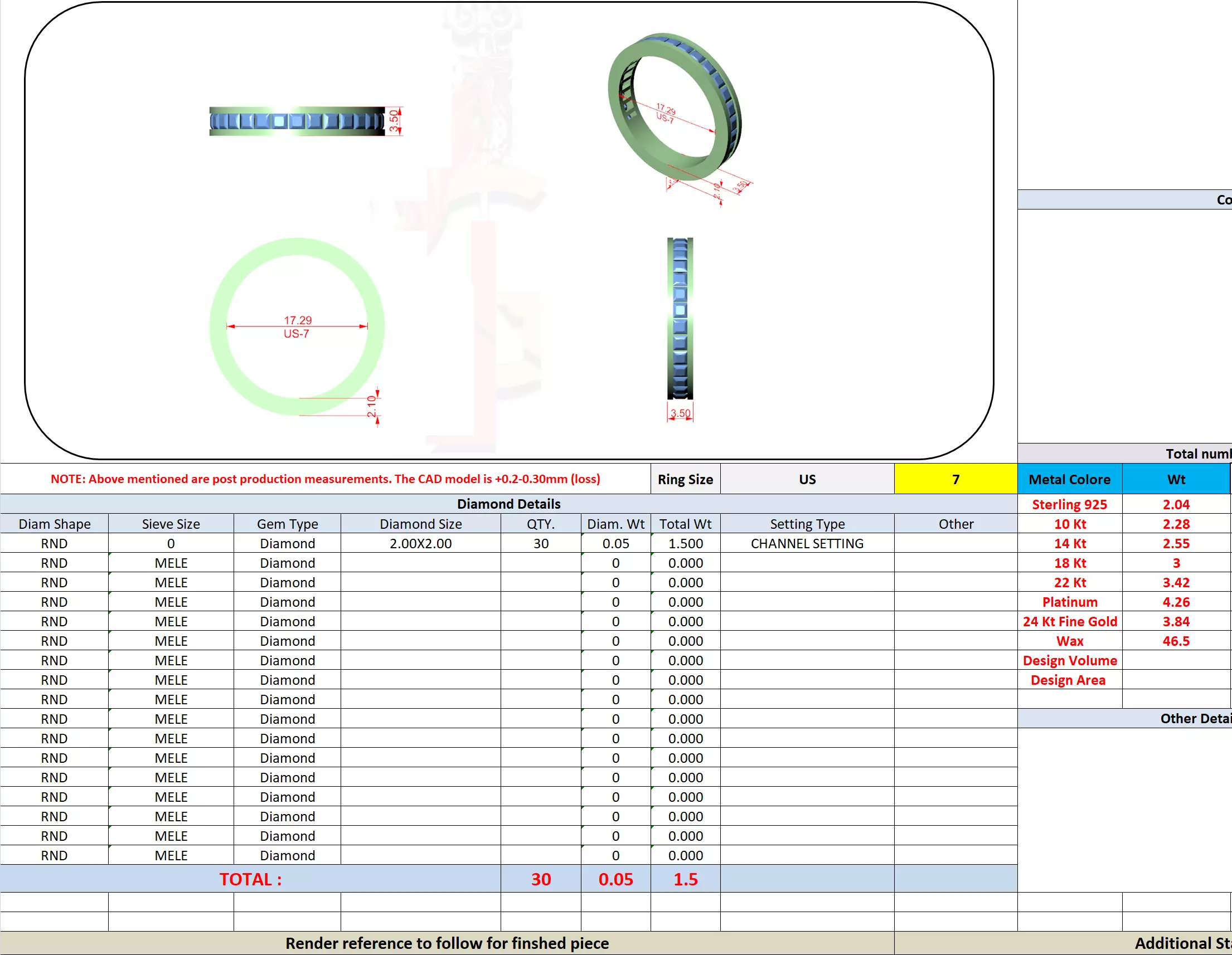 2mm Princess Cut Channel Set Stacking Wedding Band 3DM STL Video 3D print model_13