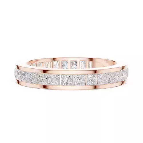 2mm Princess Cut Channel Set Stacking Wedding Band 3DM STL Video 3D print model