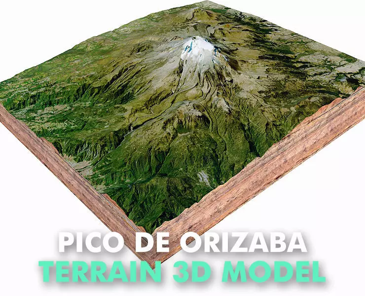 Pico de Orizaba Stratovolcano Mexico 3D model