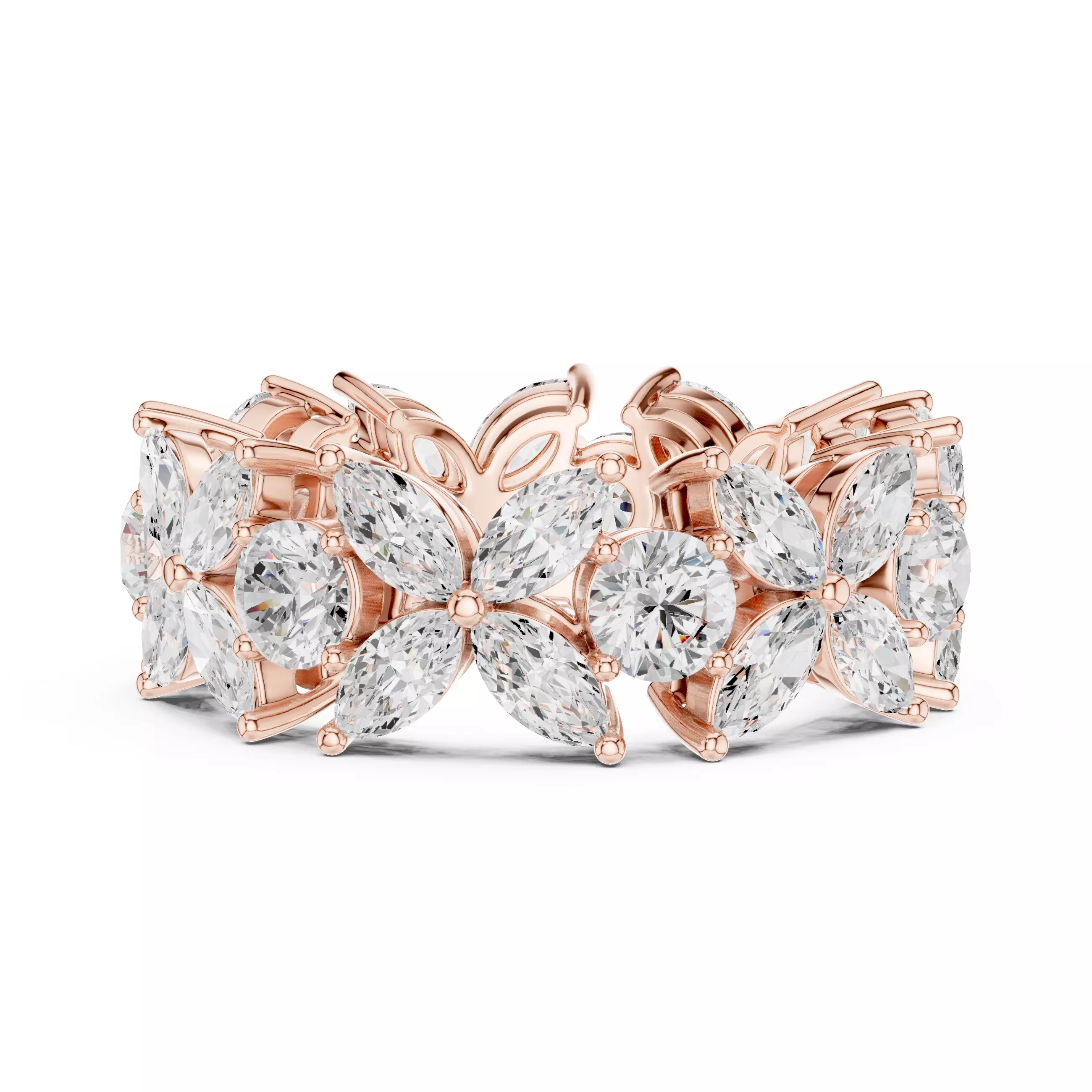 Marquise and Round Cut Full Eternity Wedding Band 3DM STL Video 3D print model