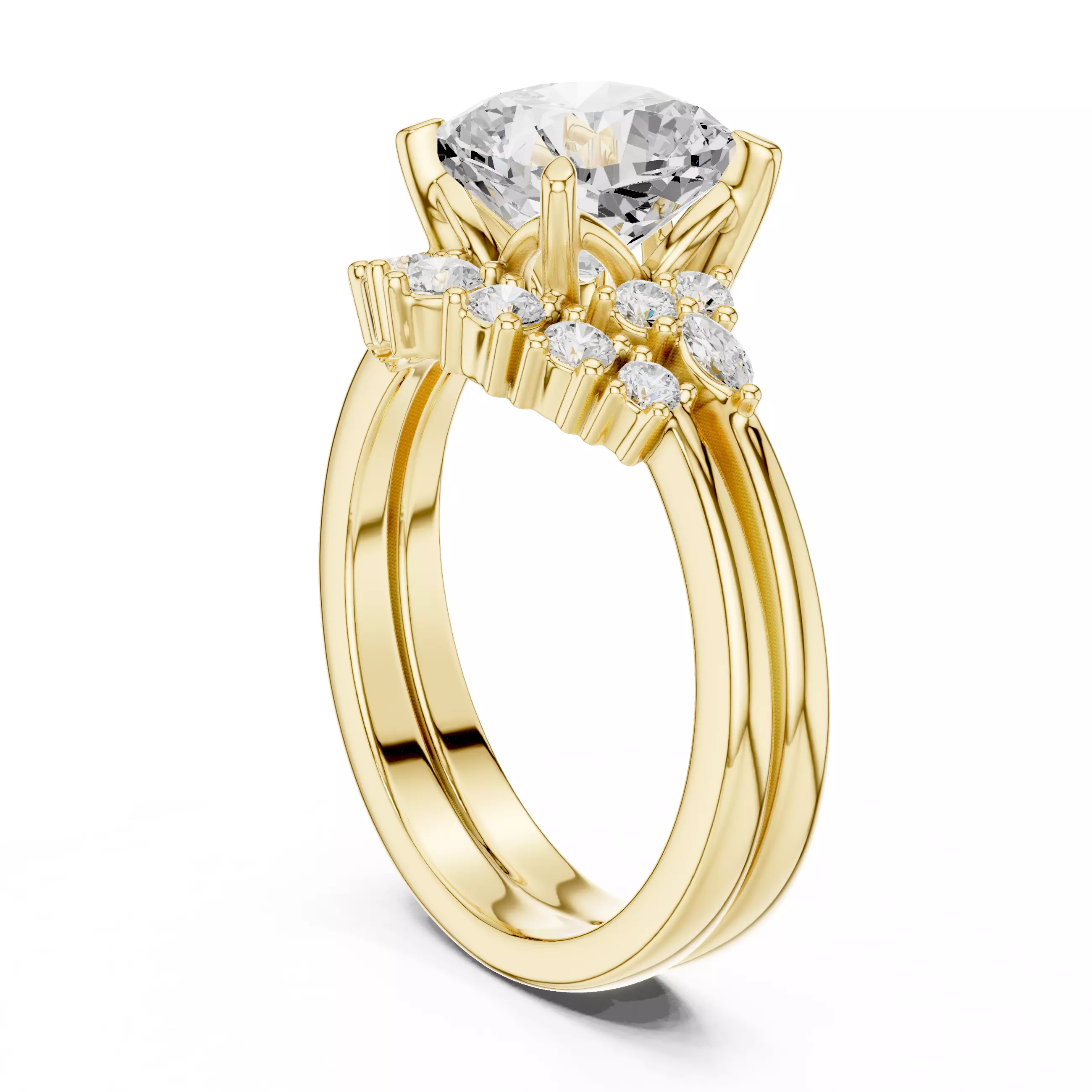 Cushion Cut Diamond Engagement Wedding Ring 3DM STL Video 3D print model_6