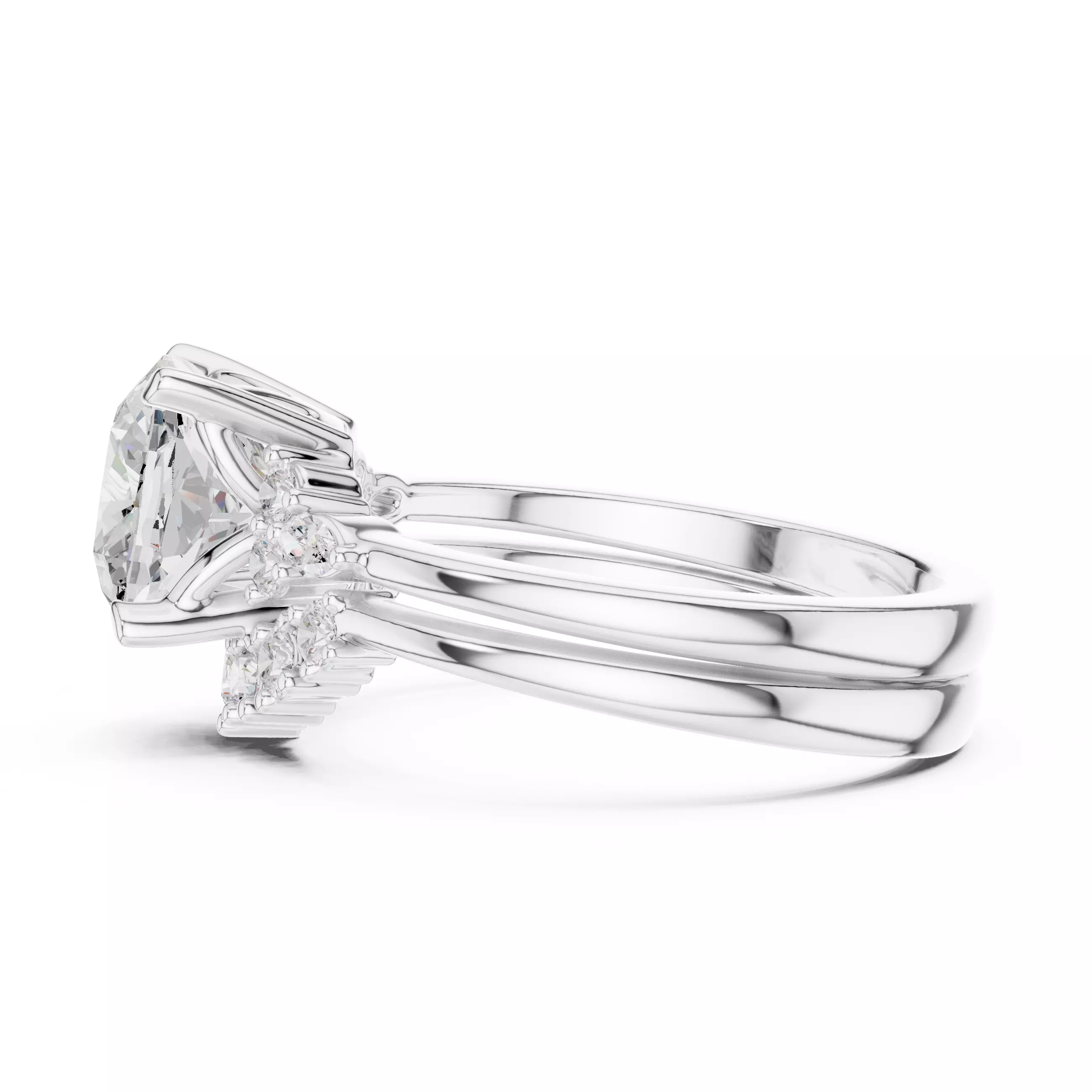 Cushion Cut Diamond Engagement Wedding Ring 3DM STL Video 3D print model_11