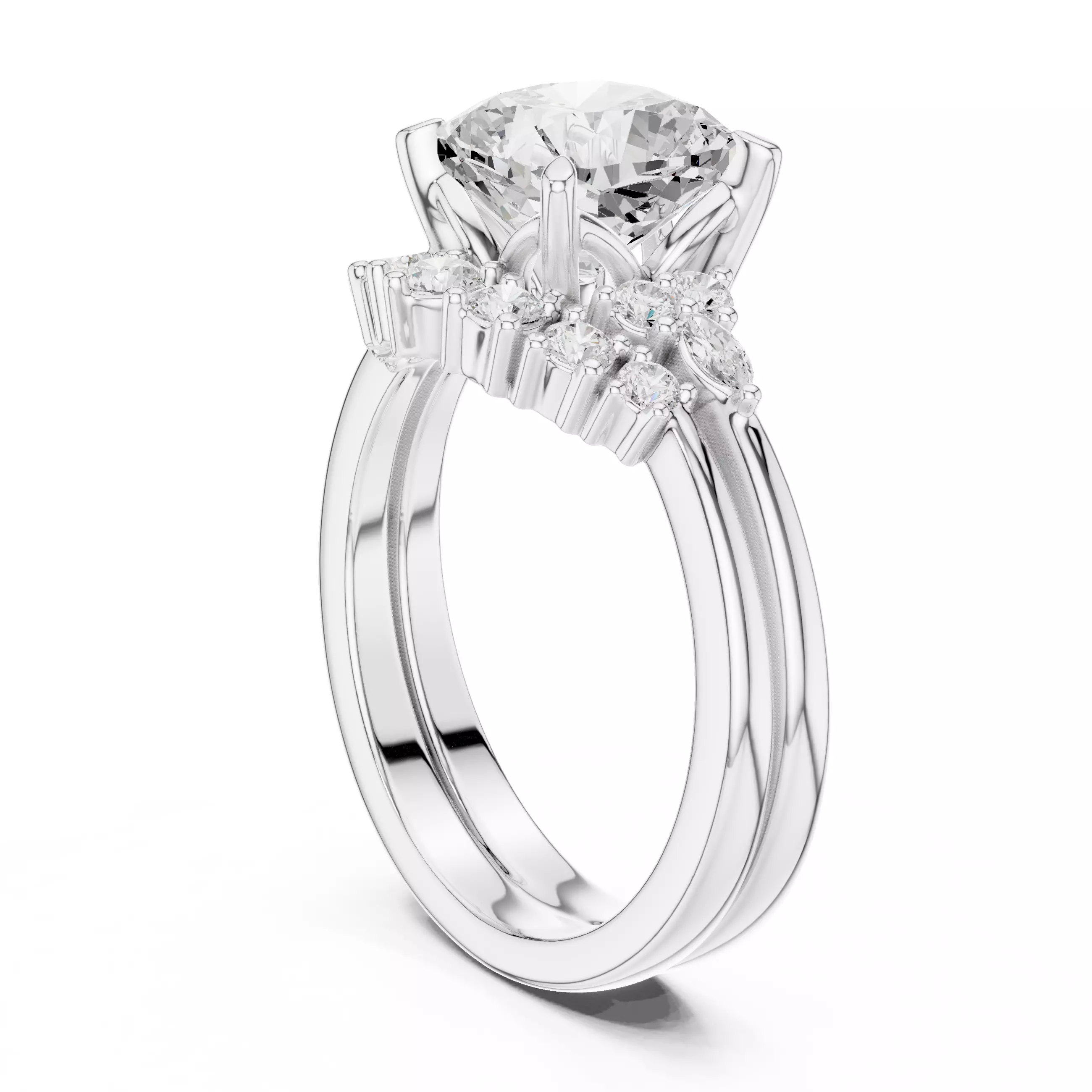 Cushion Cut Diamond Engagement Wedding Ring 3DM STL Video 3D print model_9