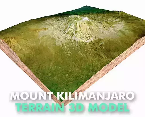 Mount Kilimanjaro Volcano Tanzania 3D model