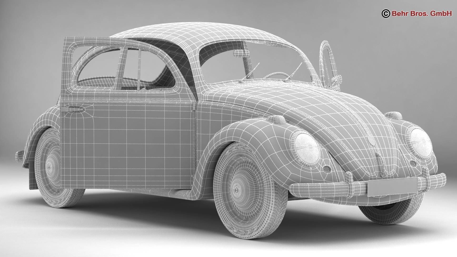 Volkswagen Beetle 1963 1200 Deluxe 3D model_17