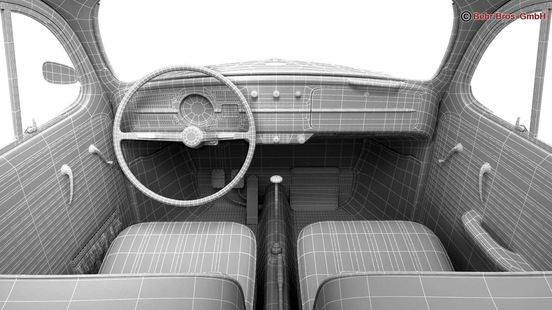 Volkswagen Beetle 1963 1200 Deluxe 3D model_28