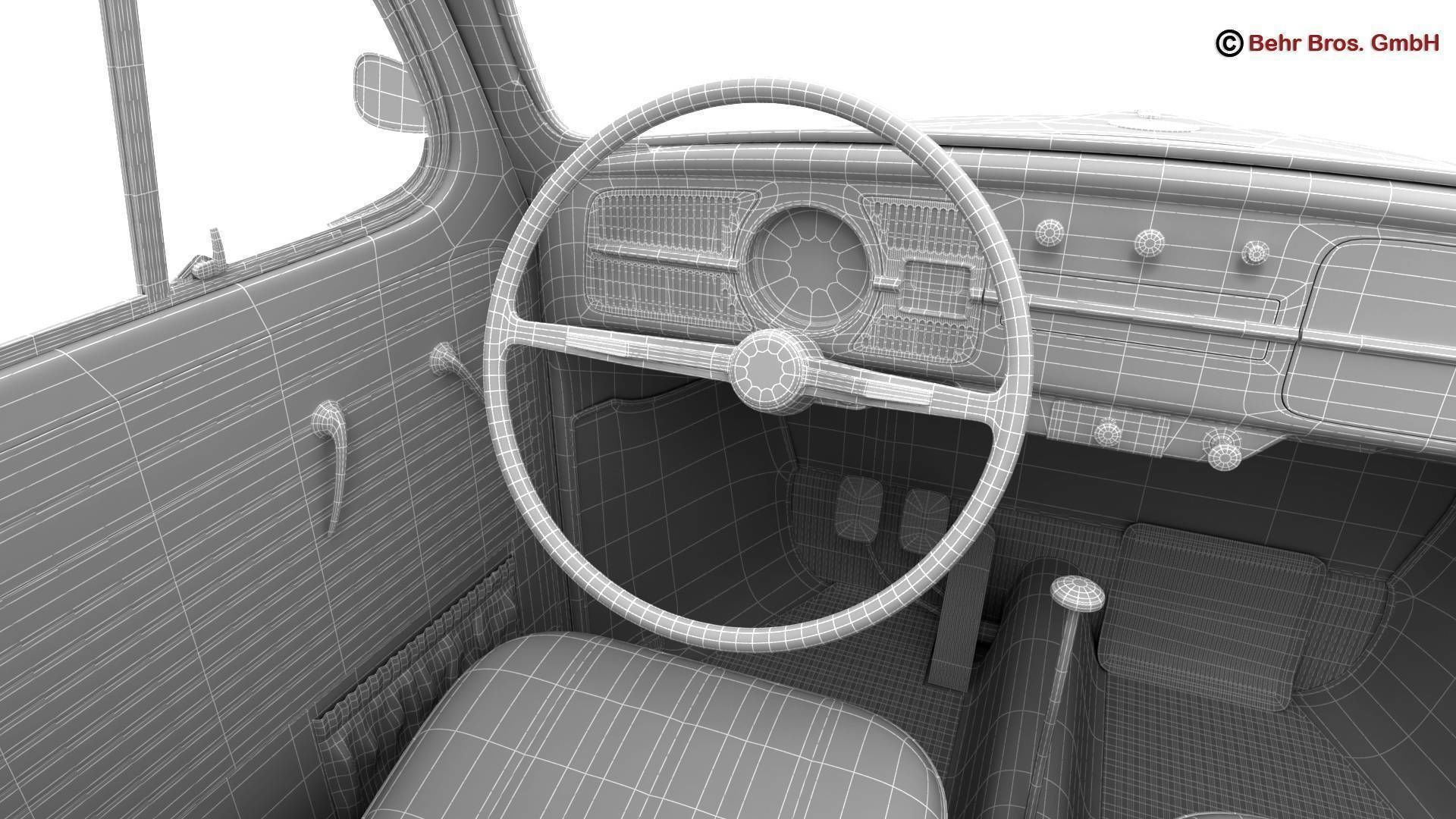 Volkswagen Beetle 1963 1200 Deluxe 3D model_29