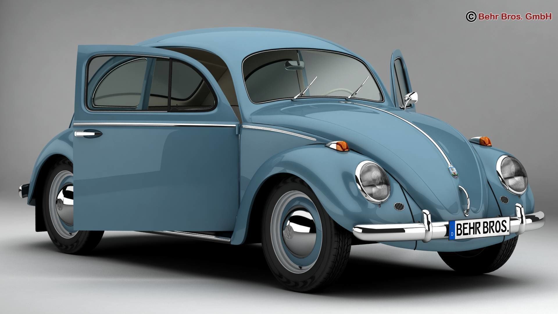 Volkswagen Beetle 1963 1200 Deluxe 3D model_2