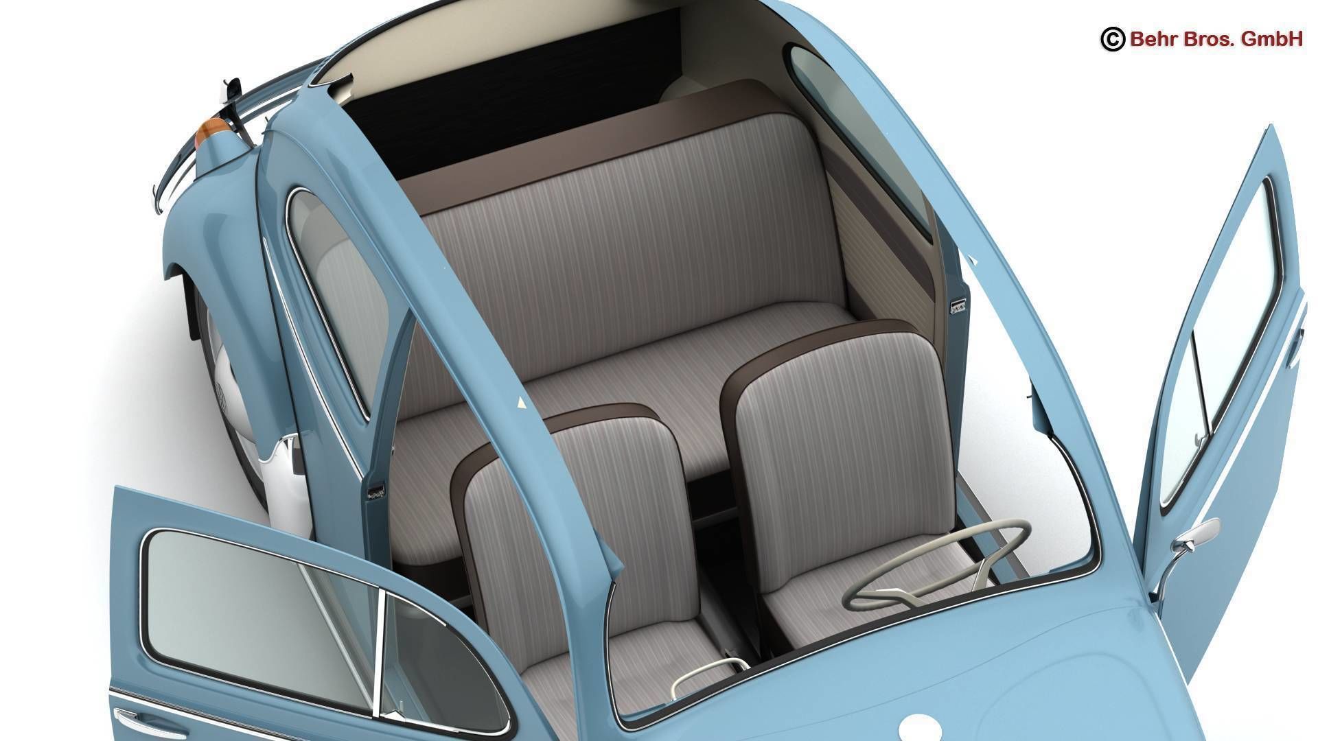 Volkswagen Beetle 1963 1200 Deluxe 3D model_11