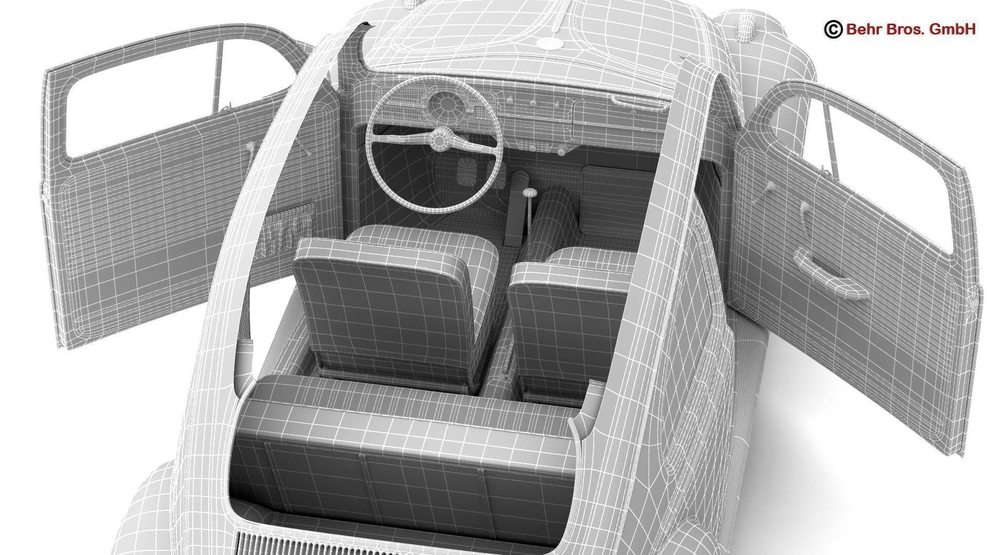 Volkswagen Beetle 1963 1200 Deluxe 3D model_27