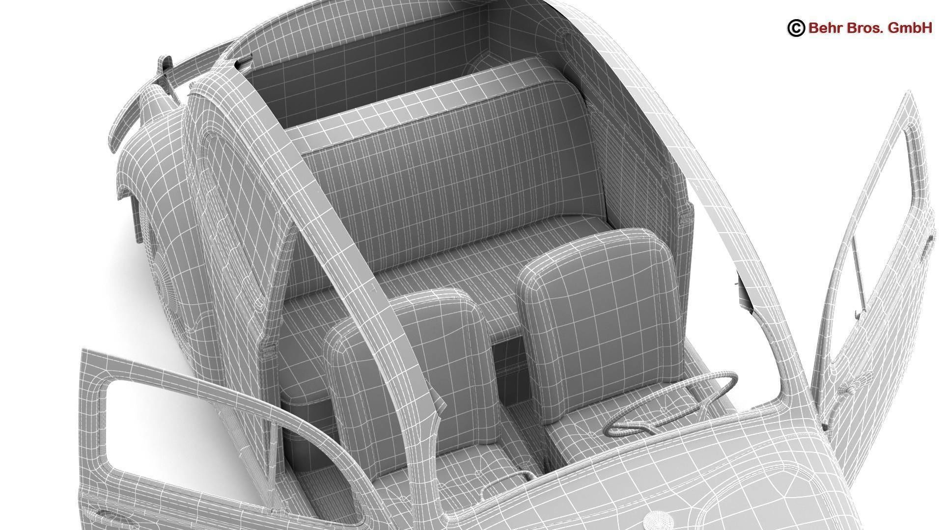 Volkswagen Beetle 1963 1200 Deluxe 3D model_26