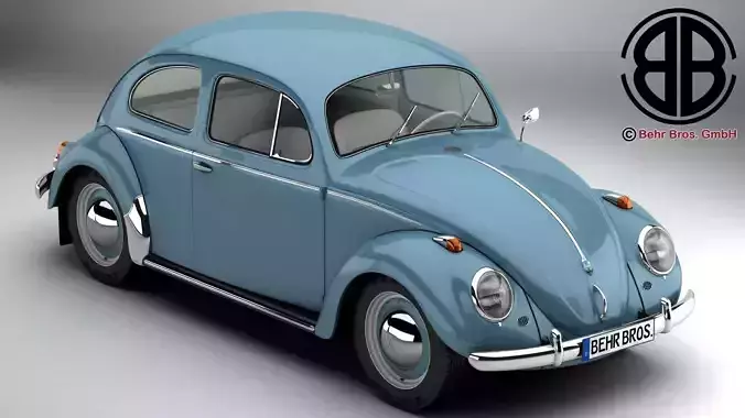 Volkswagen Beetle 1963 1200 Deluxe 3D model