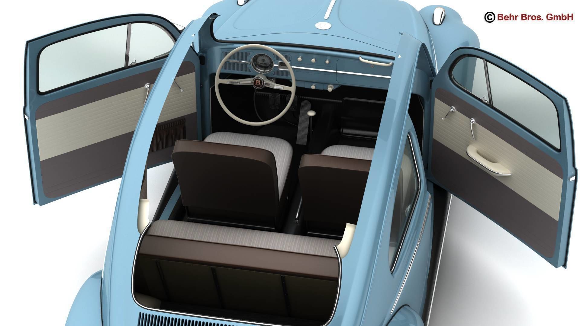 Volkswagen Beetle 1963 1200 Deluxe 3D model_12