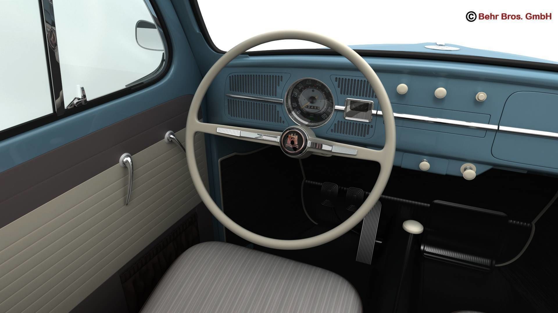 Volkswagen Beetle 1963 1200 Deluxe 3D model_14