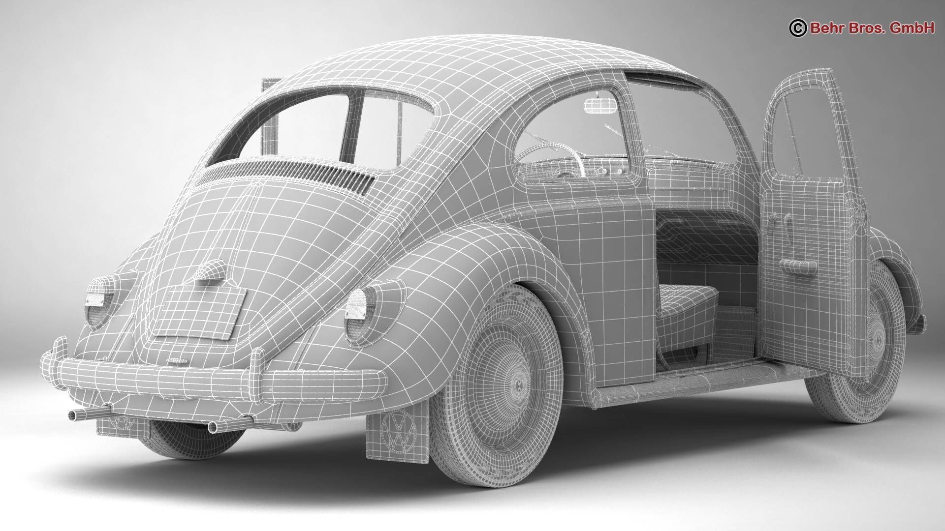 Volkswagen Beetle 1963 1200 Deluxe 3D model_19