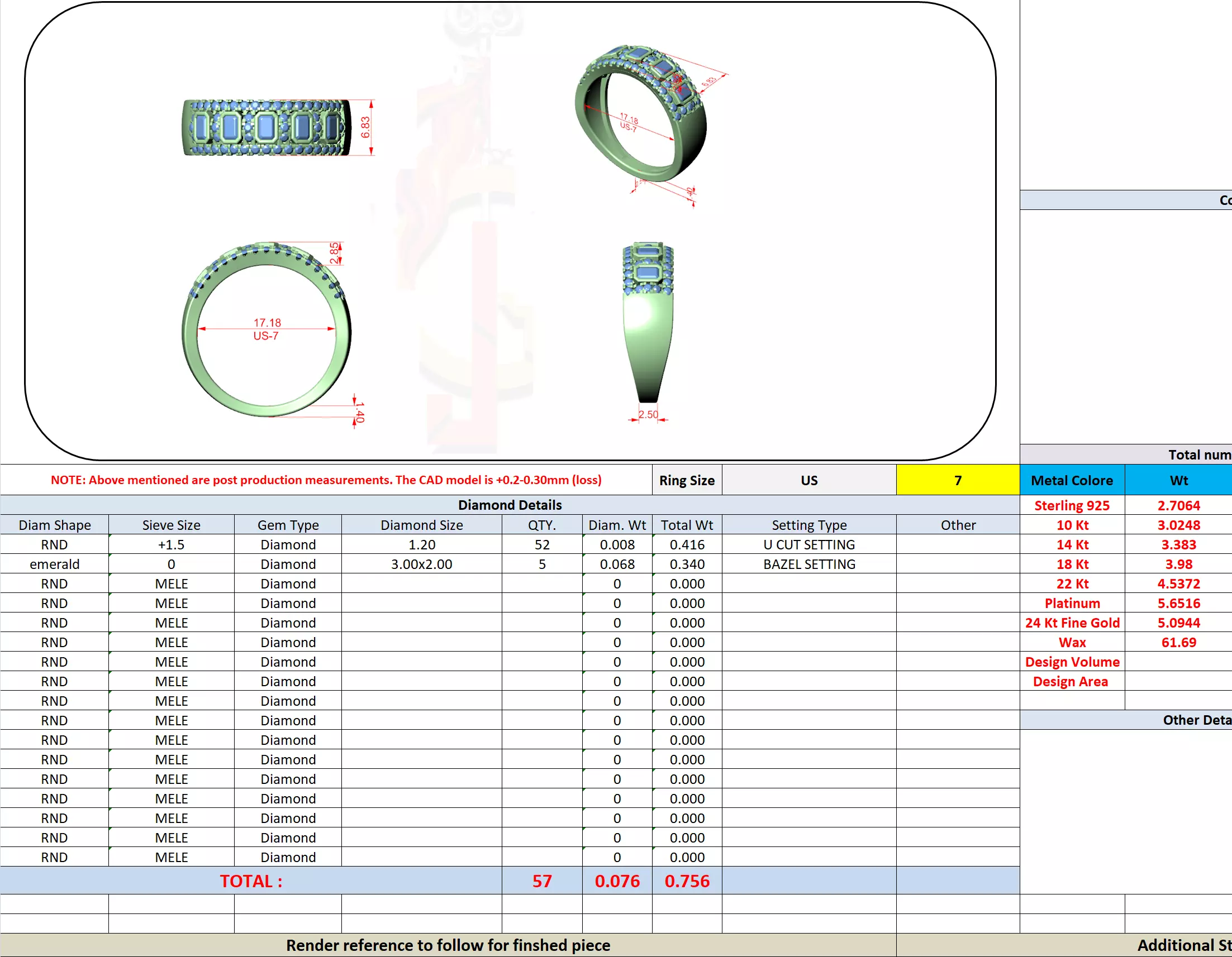 Emerald Bezel Set Diamond Engagement Wedding Ring 3DM STL Video 3D print model_13