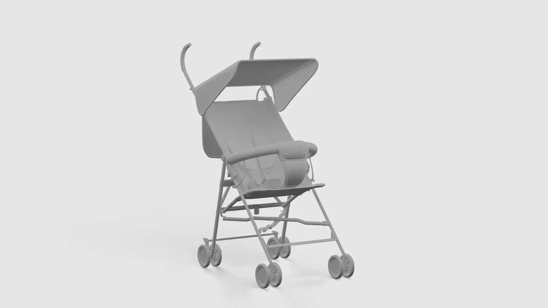 Baby stroller 3D model 3D model_4