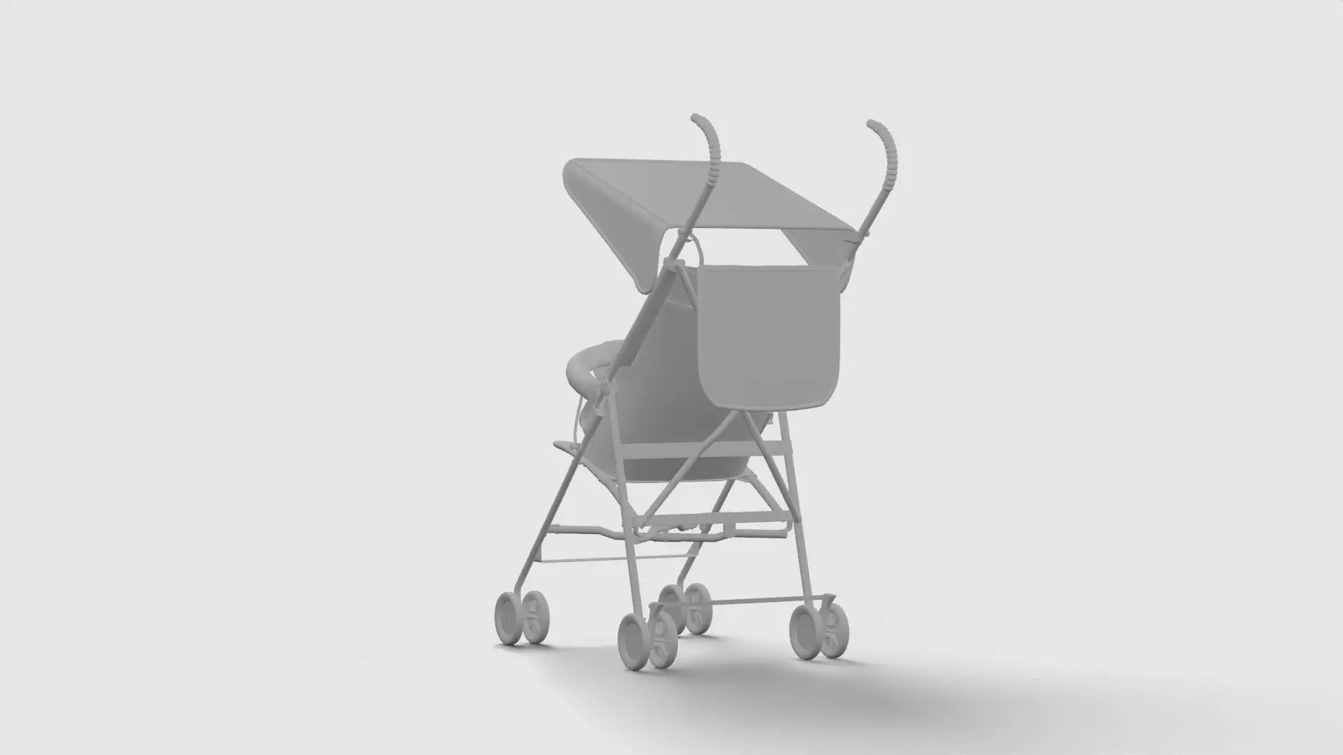 Baby stroller 3D model 3D model_3