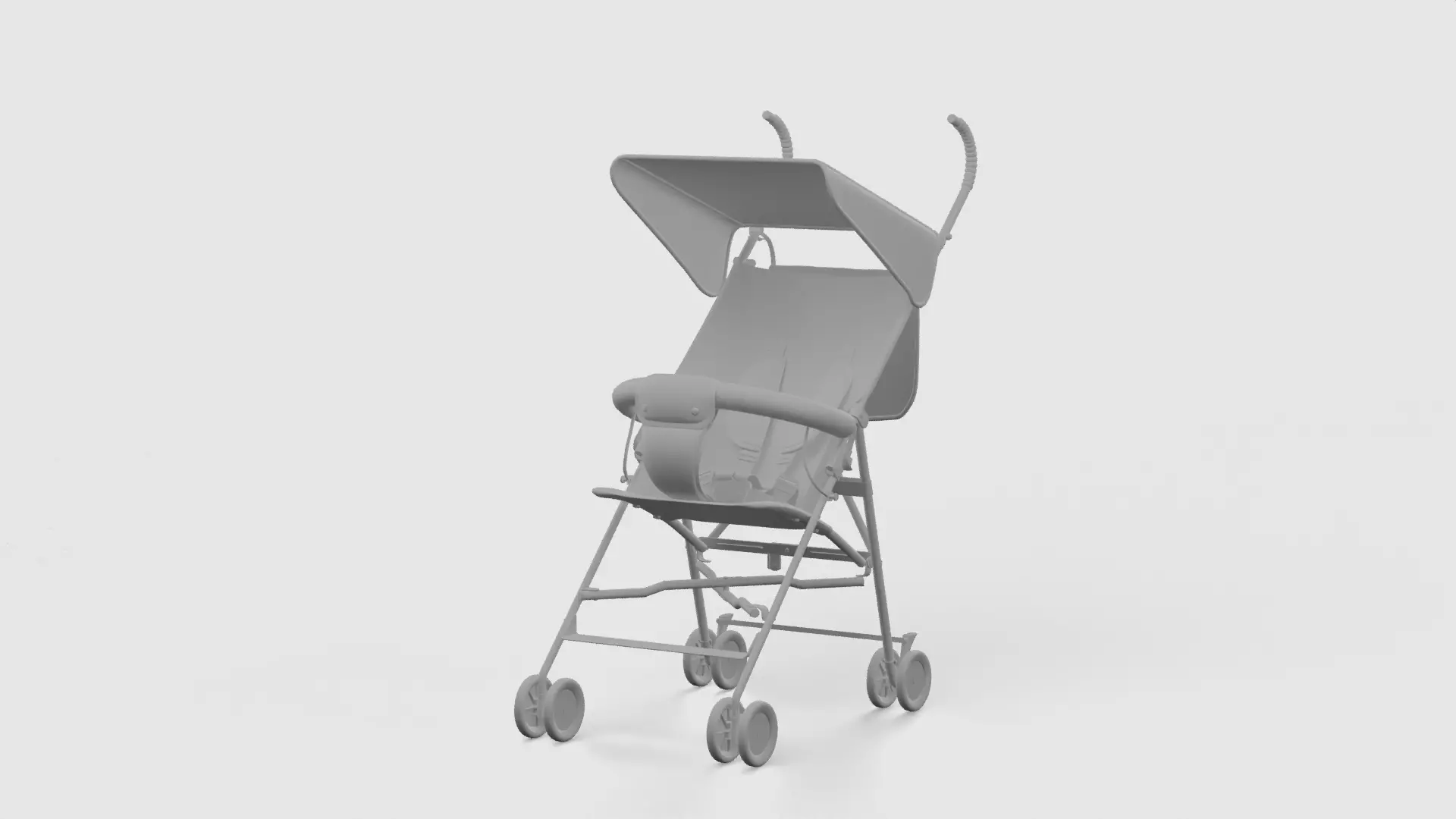 Baby stroller 3D model 3D model_0