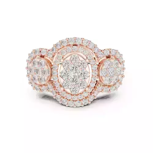 Oval Shape Round Diamond Engagement Wedding Ring 3DM STL Video