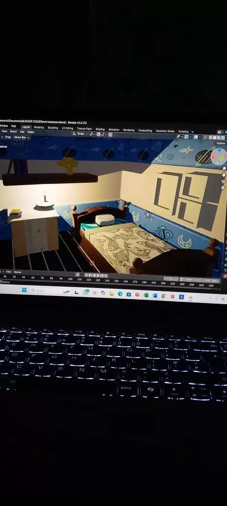 mini bed room 3D print model_0