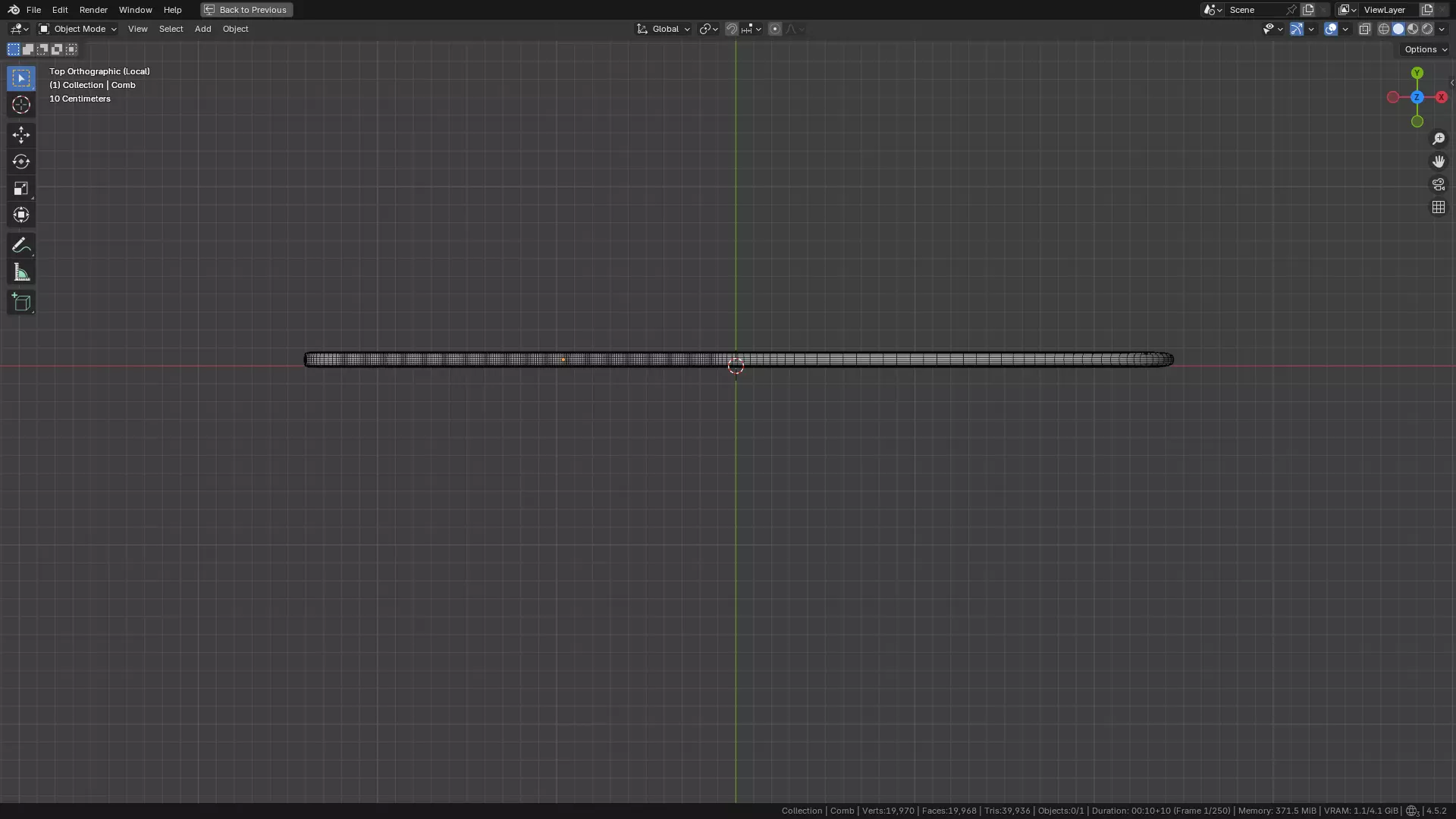 Wide teeth hair comb Low-poly 3D model_30