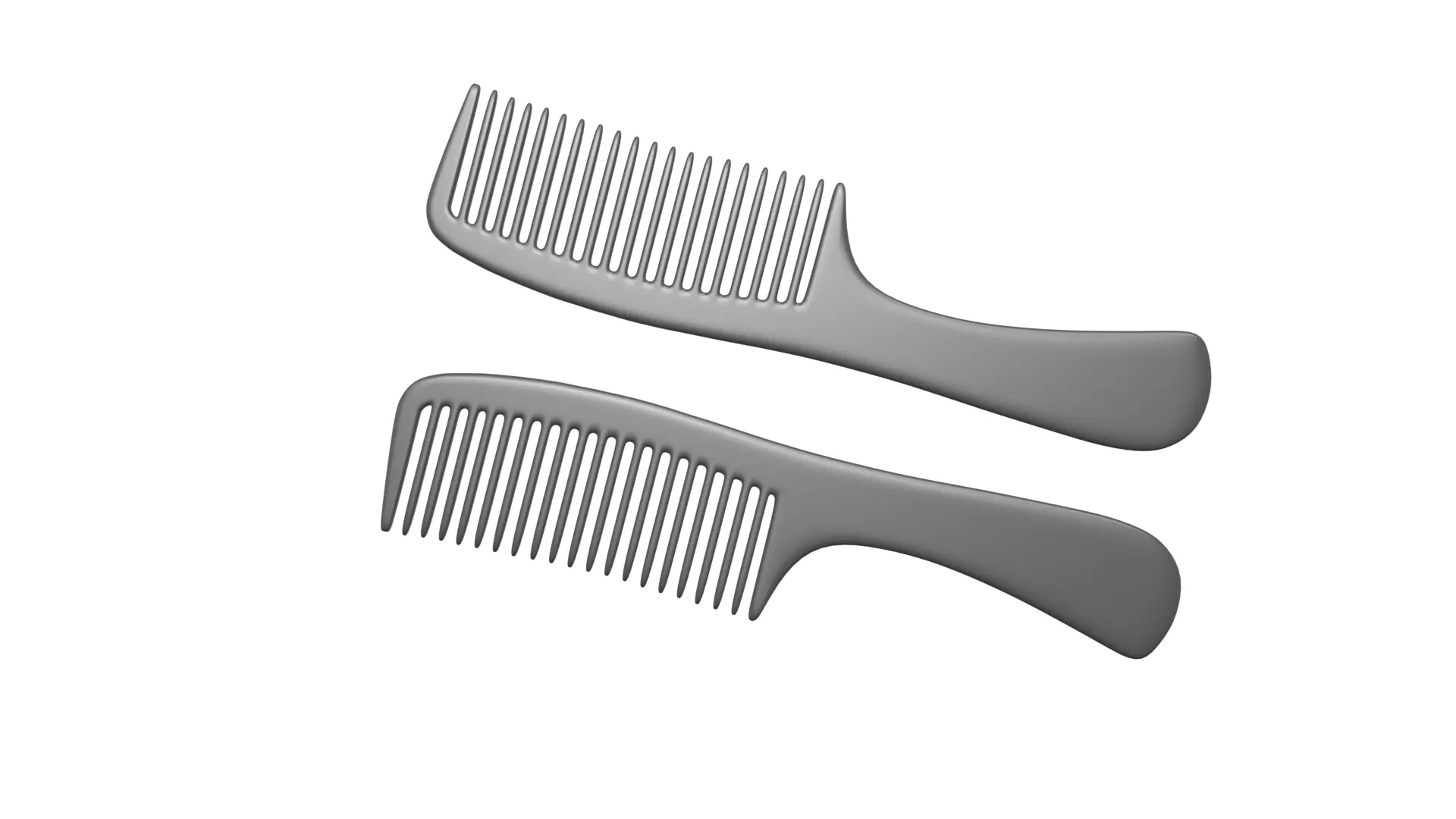Wide teeth hair comb Low-poly 3D model_1