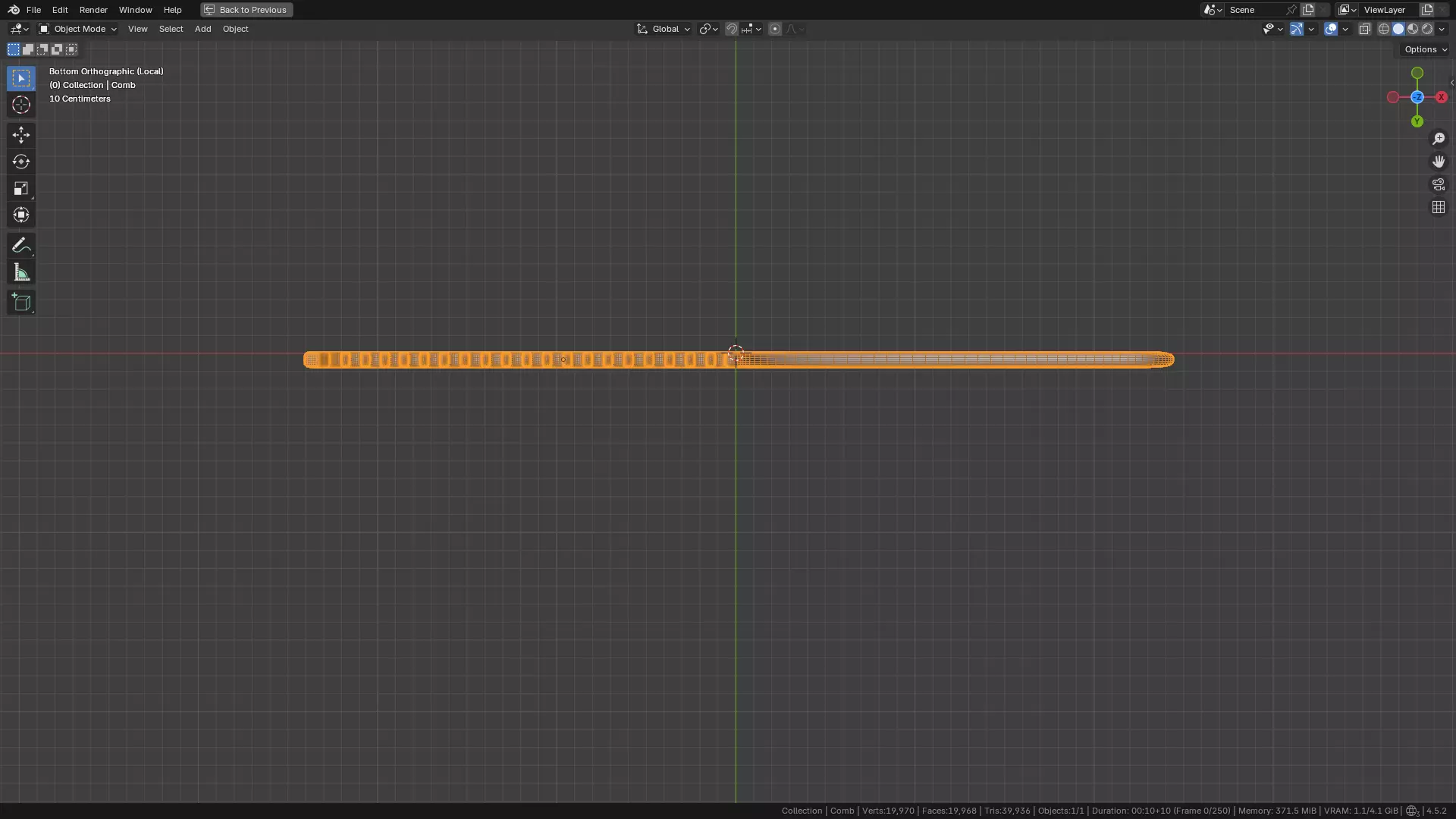 Wide teeth hair comb Low-poly 3D model_31