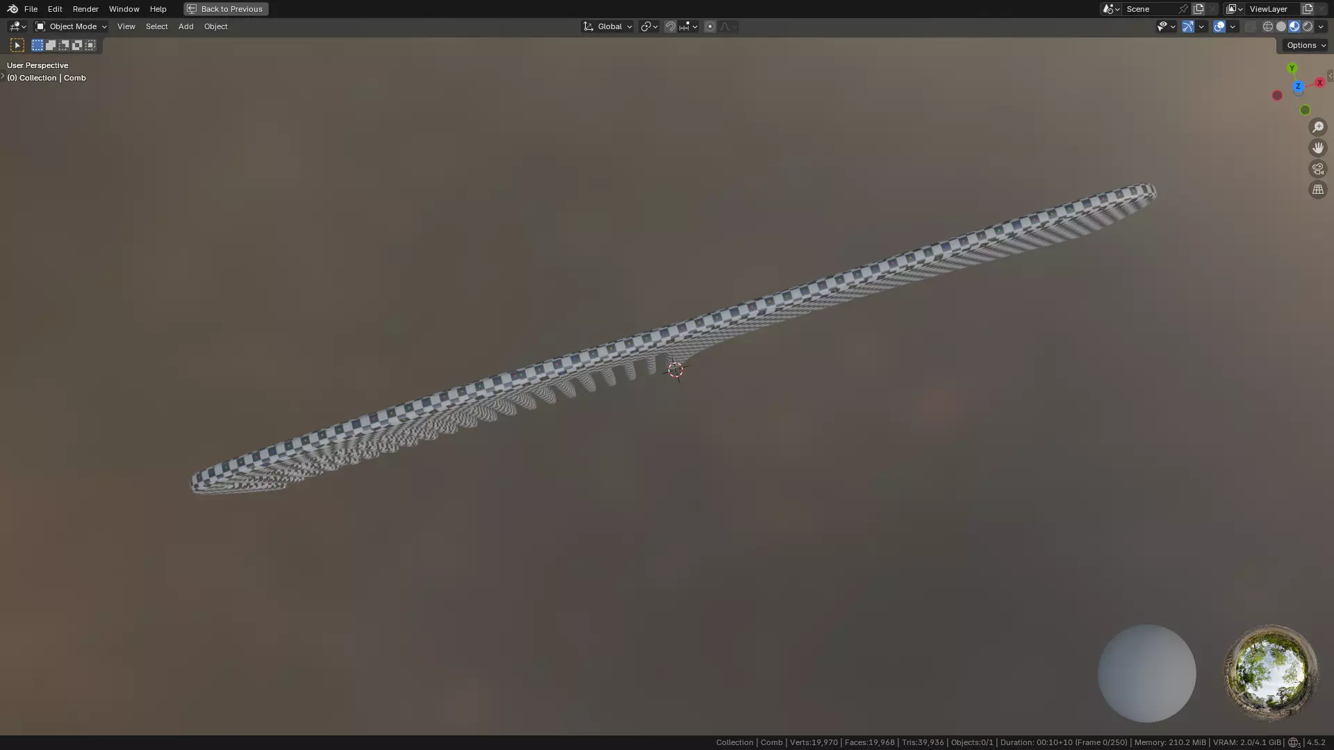 Wide teeth hair comb Low-poly 3D model_42