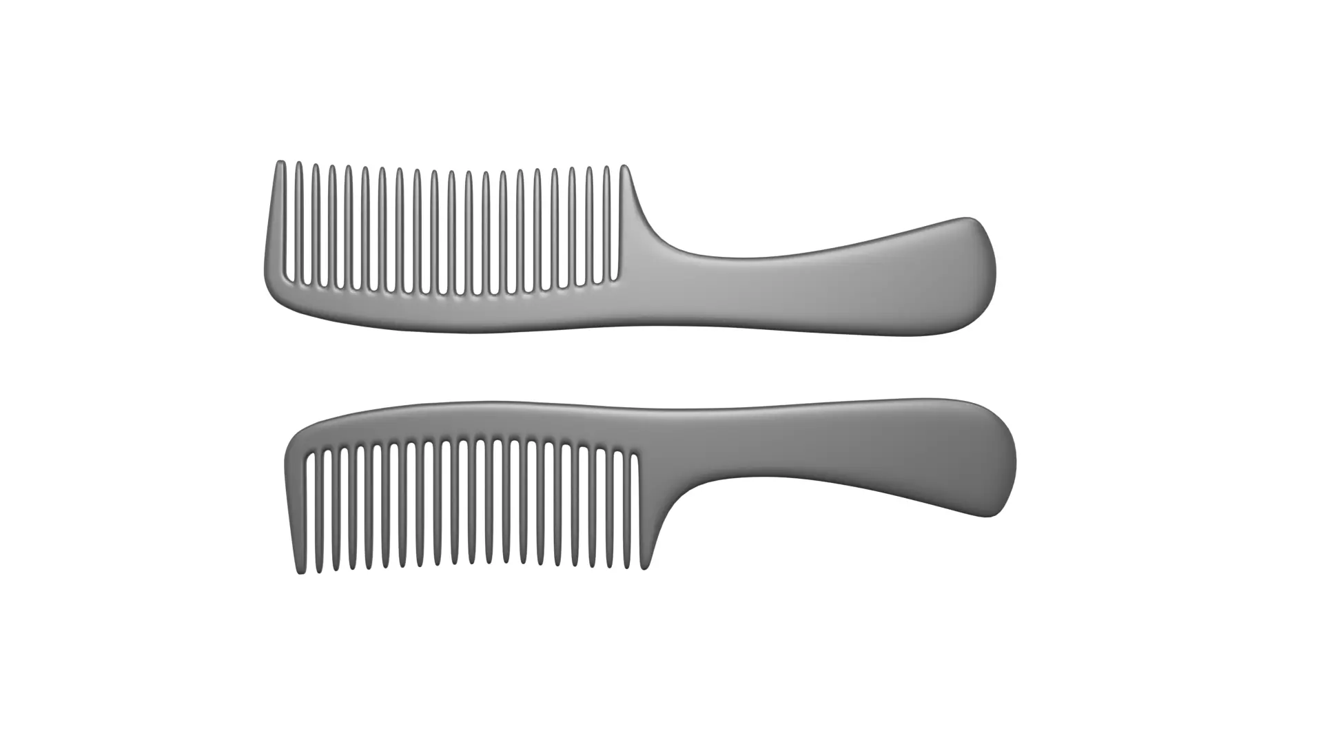 Wide teeth hair comb Low-poly 3D model_0