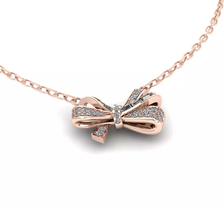 Bow Pendant Diamond 3D print model