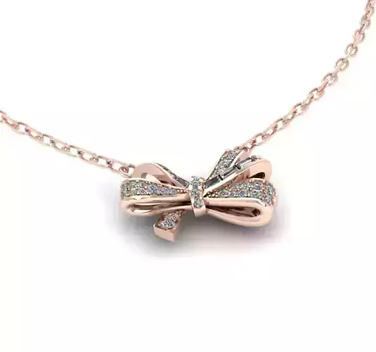 Bow Pendant Diamond