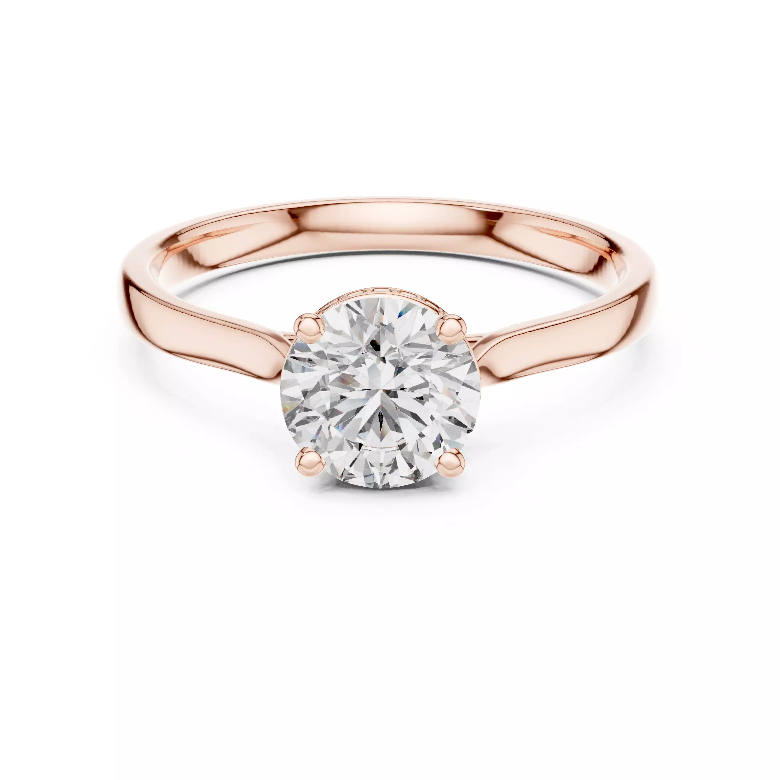 Round Cut Hidden Halo Diamond Engagement Ring 3DM STL Video 3D print model