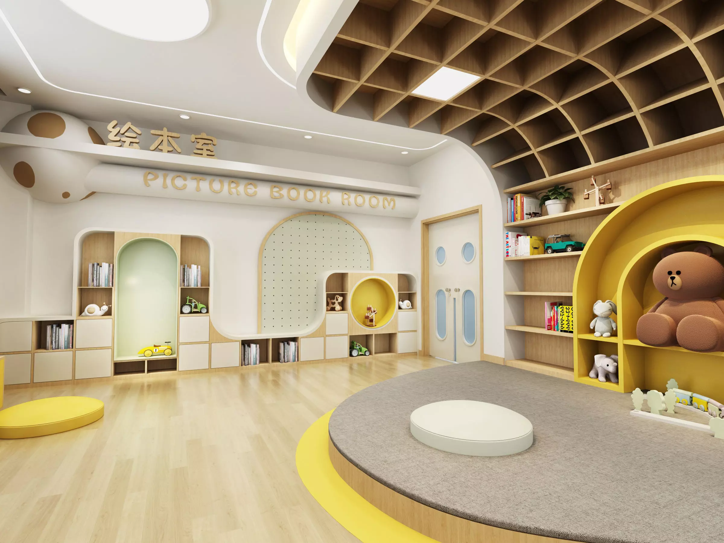kindergarten Low-poly 3D model_2
