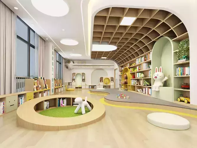 kindergarten Low-poly 3D model