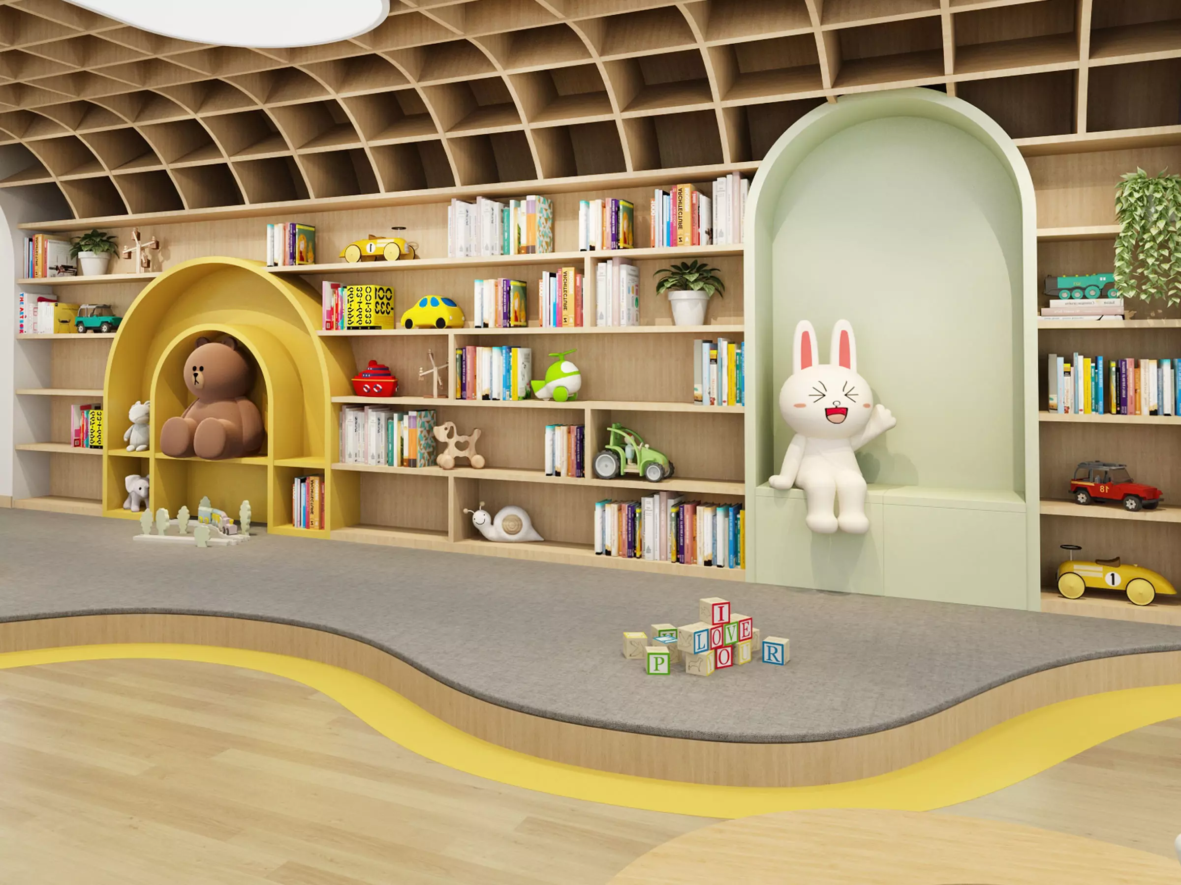 kindergarten Low-poly 3D model_5