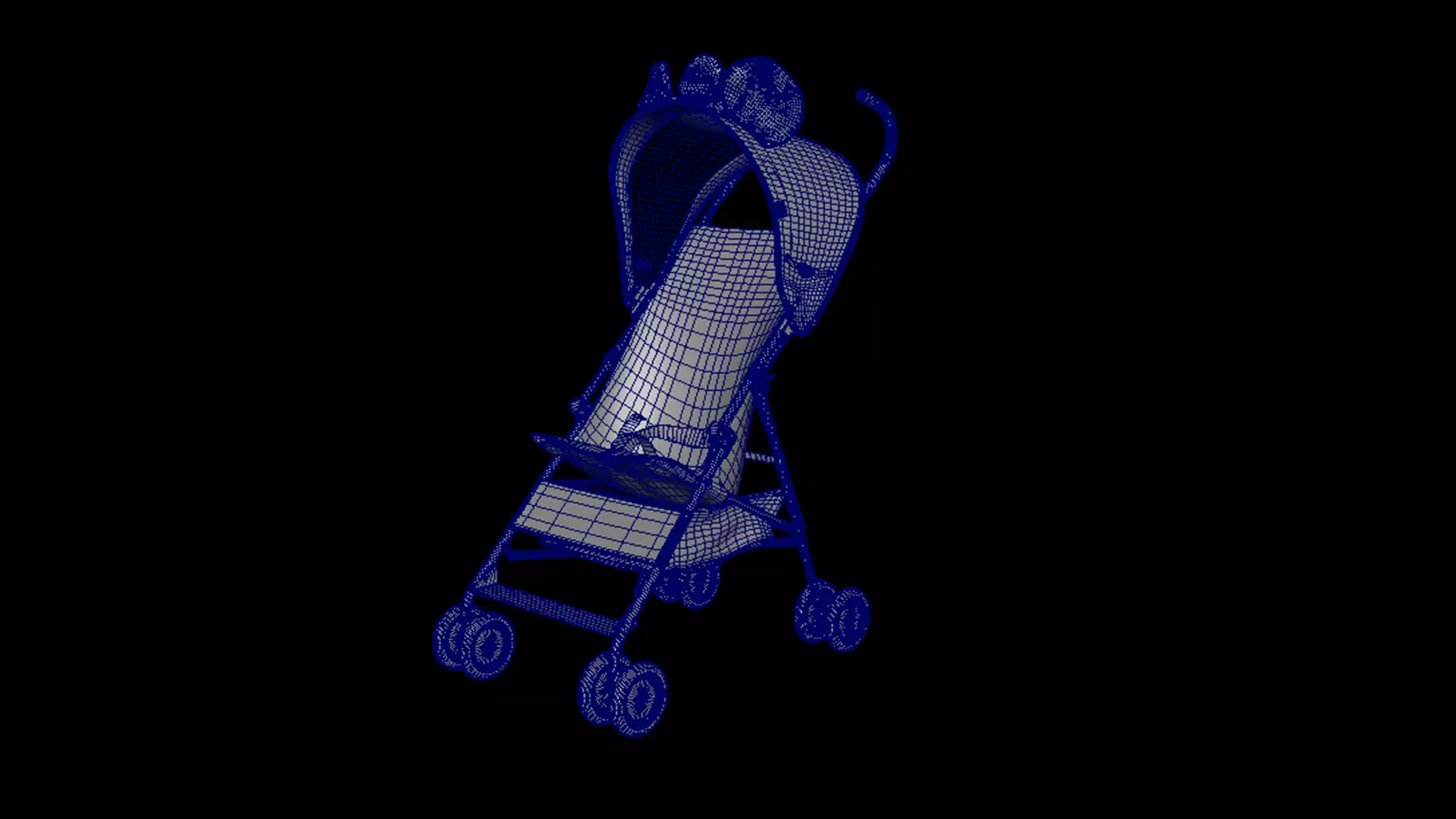 Baby stroller 3D model 3D model_6