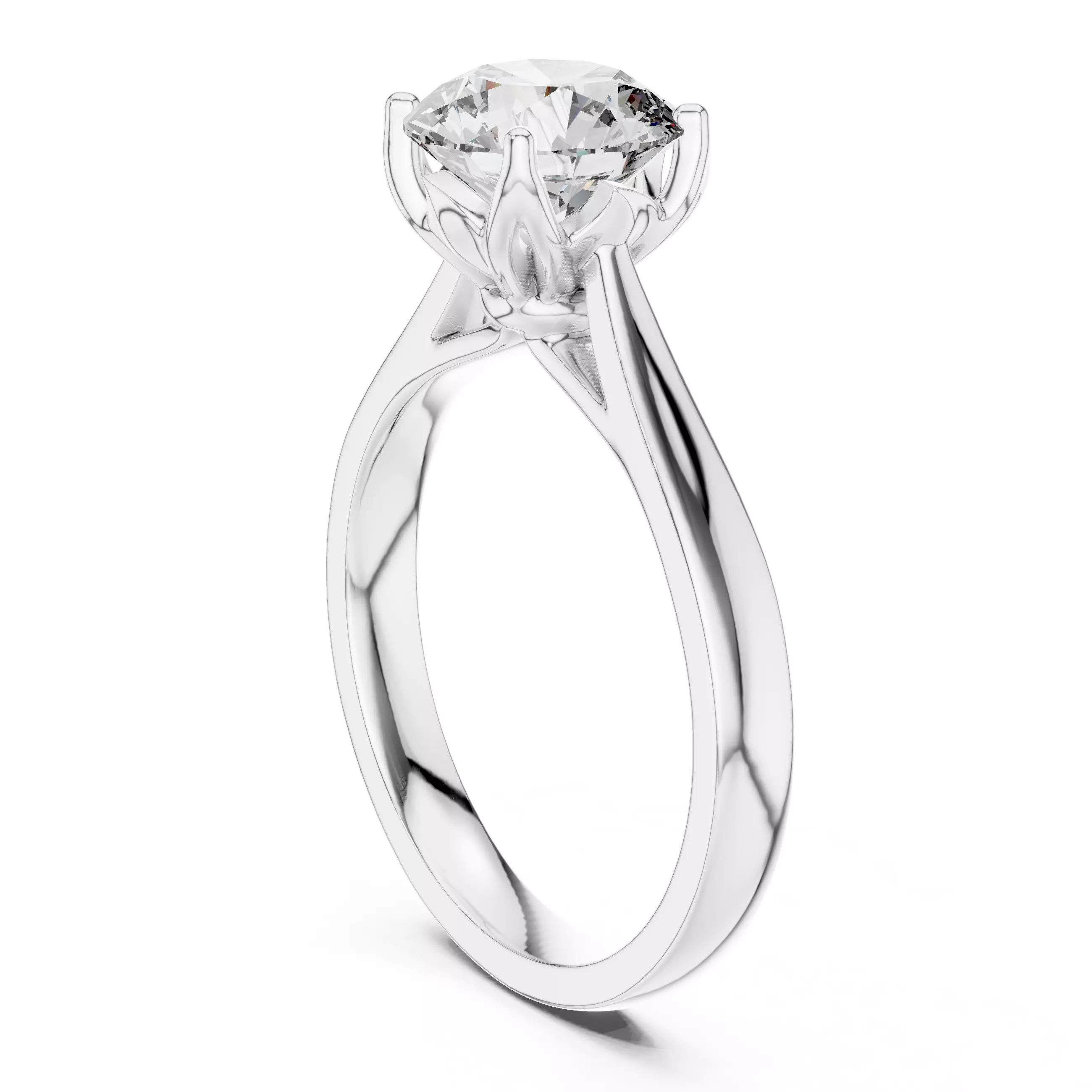 Solitaire Round Cut Fancy Collet Engagement Ring 3DM STL Video 3D print model_13