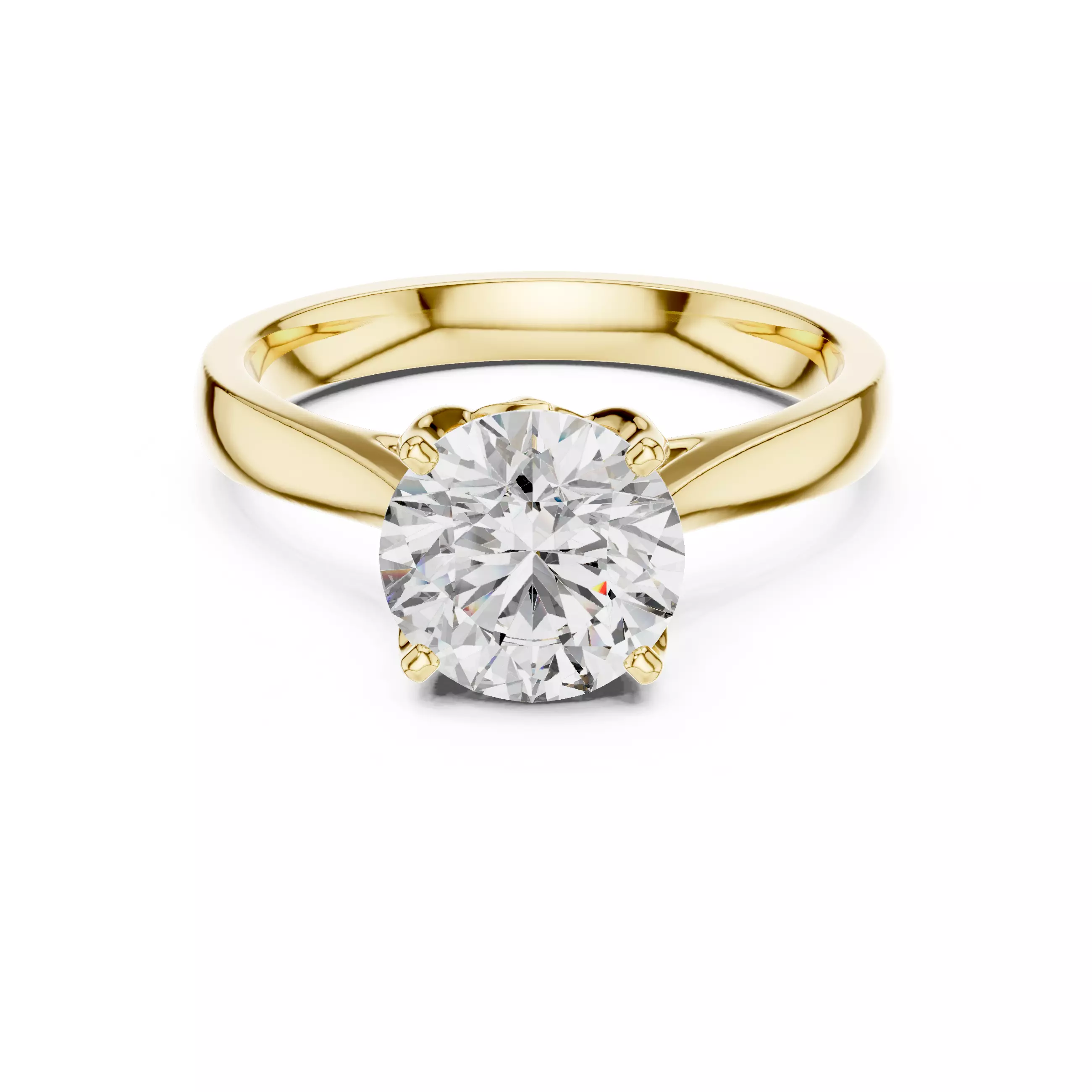 Solitaire Round Cut Fancy Collet Engagement Ring 3DM STL Video 3D print model_12