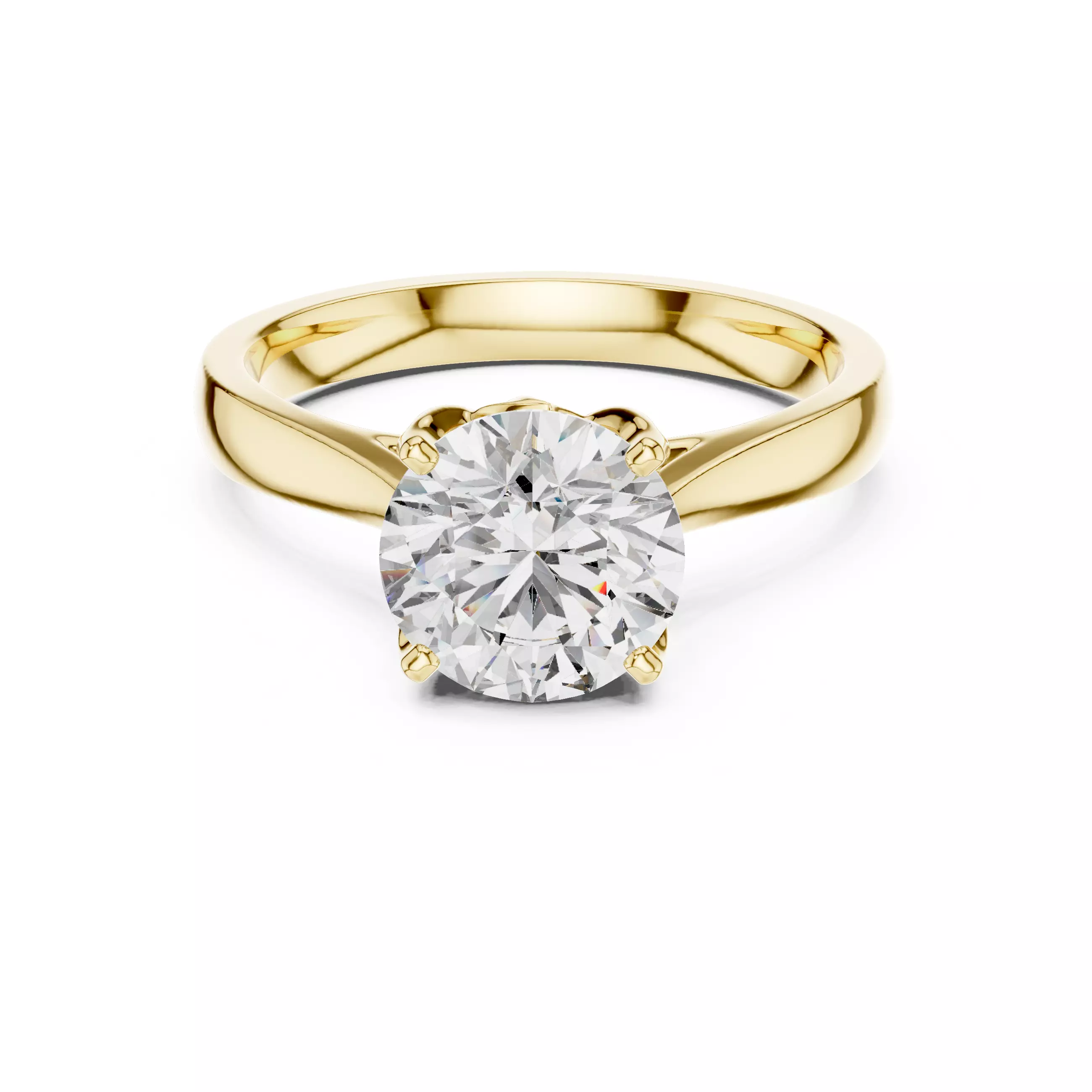 Solitaire Round Cut Fancy Collet Engagement Ring 3DM STL Video 3D print model_1